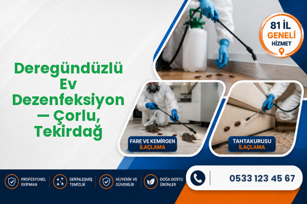 Deregündüzlü Ev Dezenfeksiyon — Çorlu, Tekirdağ