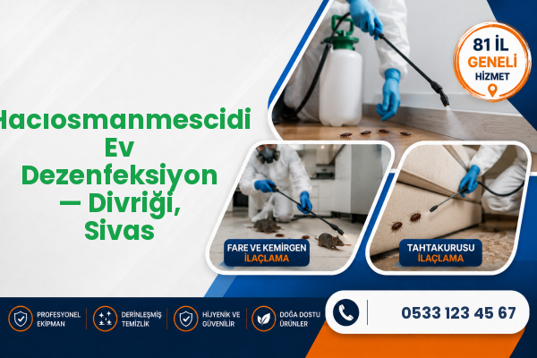 Hacıosmanmescidi Ev Dezenfeksiyon — Divriği, Sivas