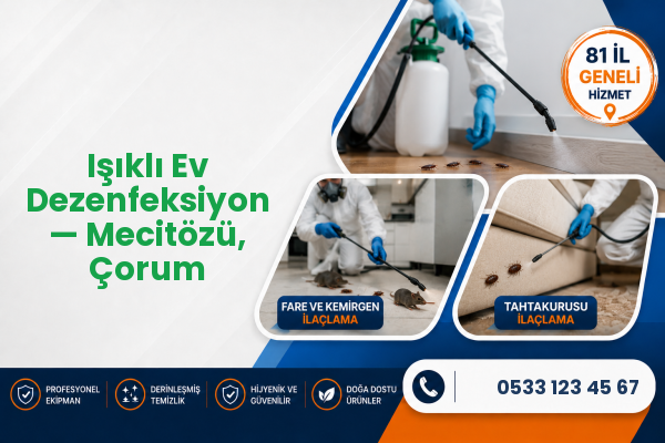 Işıklı Ev Dezenfeksiyon — Mecitözü, Çorum